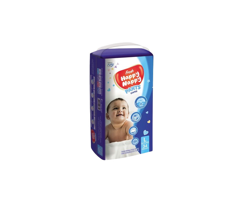 L Size  ডায়াপার Happy Nappy Diaper (pant system) 