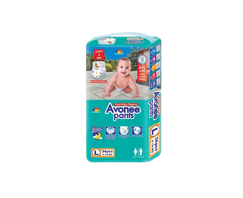  L Size  Avonee Baby Diaper (pant system 9 to 14kgs)